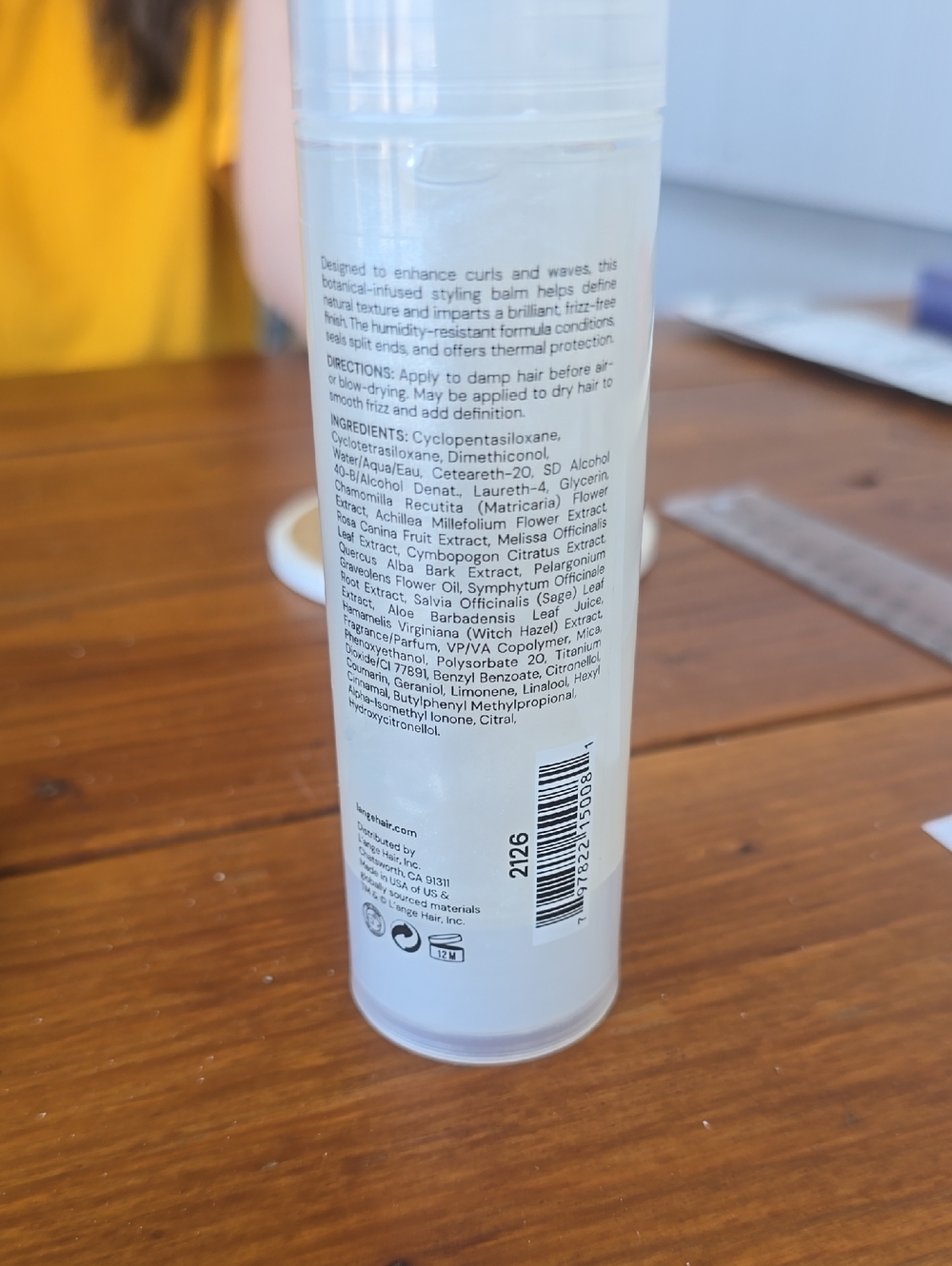 Lange Clear Hair Styling Balm Bottle